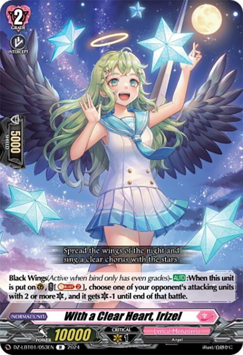 Image for With a Clear Heart, Irizel (DZ-LBT01: Lyrical Monasterio Sparkling Stars!) (DZ-LBT01/053EN) - Cardfight Vanguard