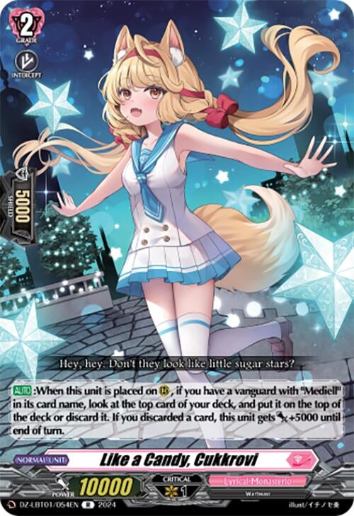Image for Like a Candy, Cukkrovi (DZ-LBT01: Lyrical Monasterio Sparkling Stars!) (DZ-LBT01/054EN) - Cardfight Vanguard