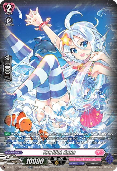 Image for Top Idol, Aqua (SR) (DZ-LBT01: Lyrical Monasterio Sparkling Stars!) (DZ-LBT01/SR26EN) - Cardfight Vanguard