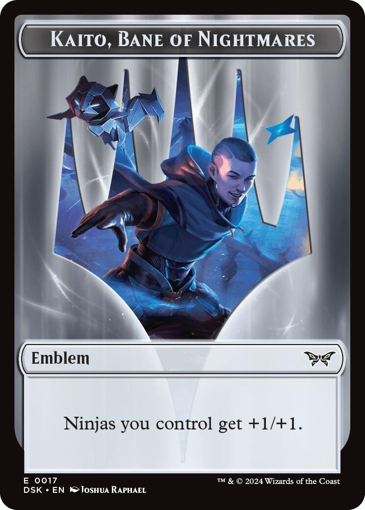 Image for Emblem - Kaito, Bane of Nightmares // Gremlin Double-Sided Token (Duskmourn: House of Horror) (17 // 11) - Magic: The Gathering