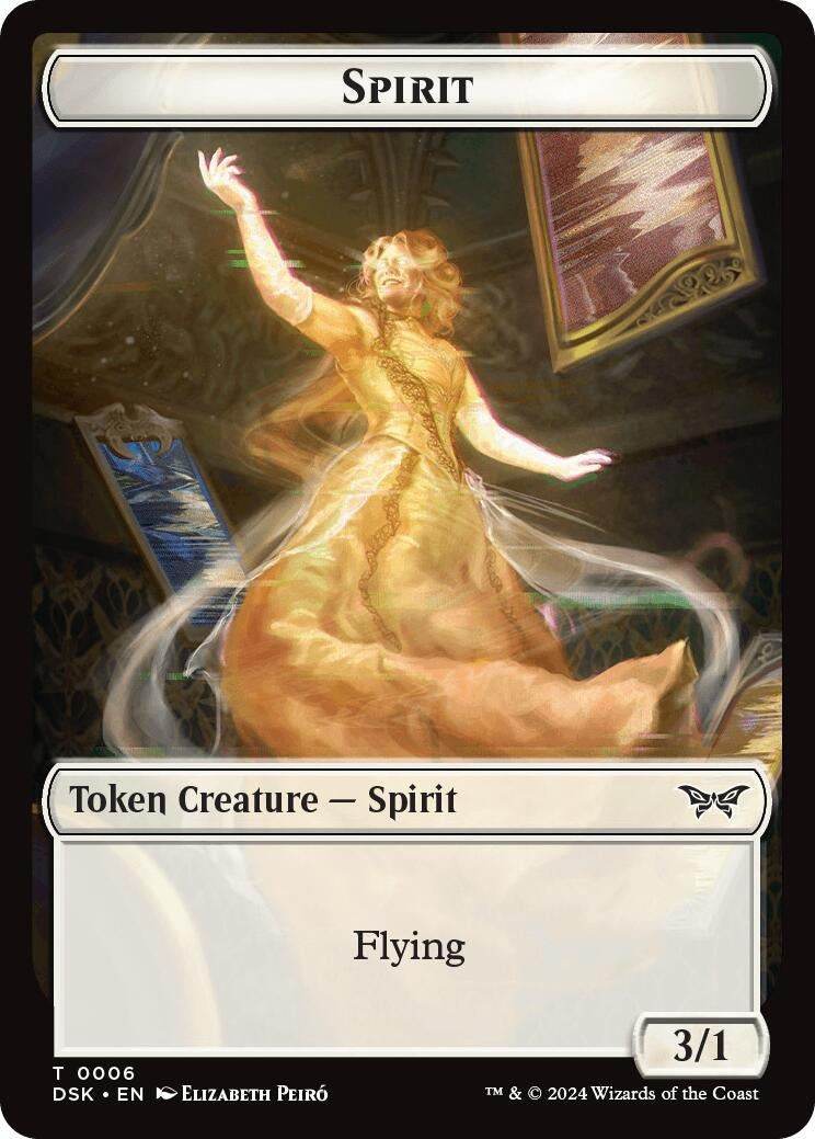 Image for Spirit (0006) // Treasure Double-Sided Token (Duskmourn: House of Horror) (6 // 15) - Magic: The Gathering
