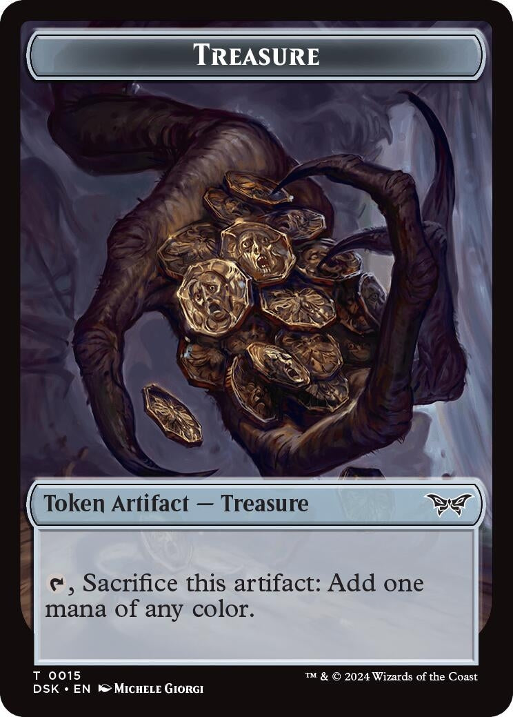 Image for Treasure // Copy Double-Sided Token (Duskmourn: House of Horror) (15 // 1) - Magic: The Gathering