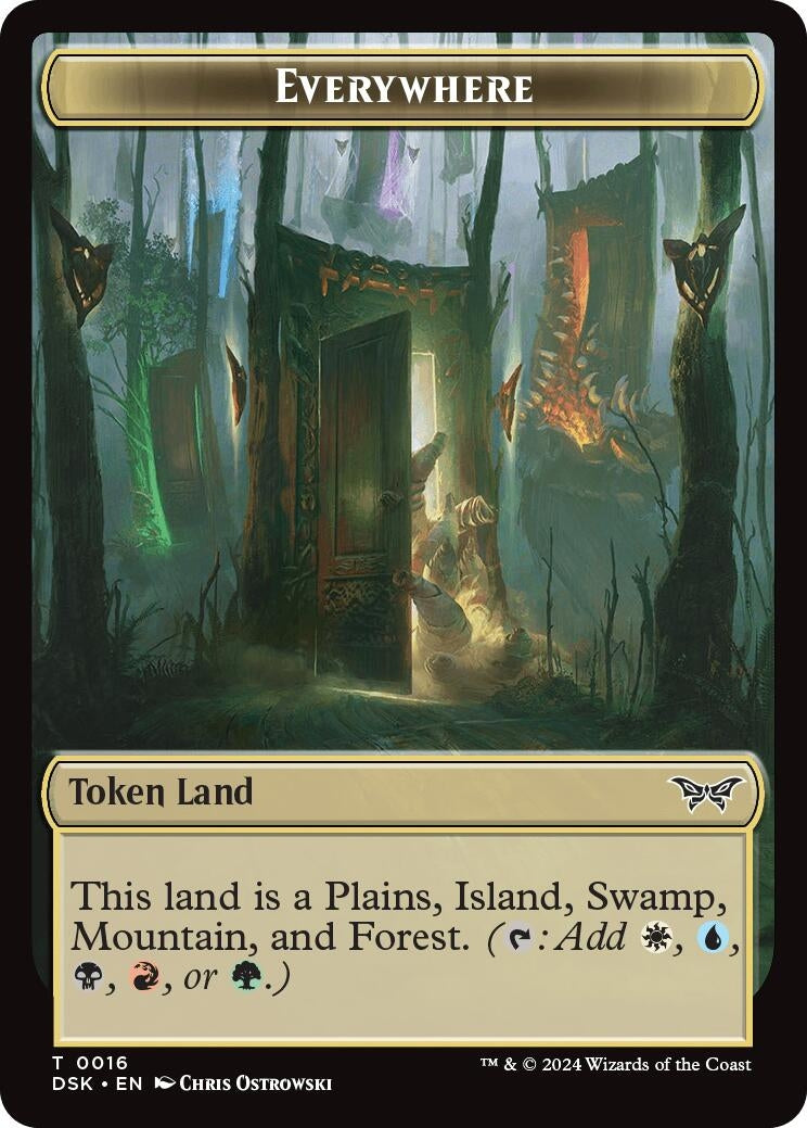 Image for Everywhere // Manifest Double-Sided Token (Duskmourn: House of Horror) (16 // 18) - Magic: The Gathering