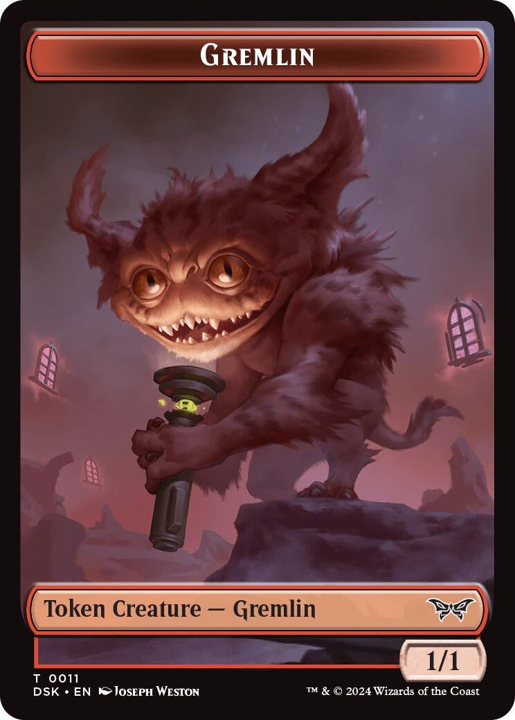Image for Gremlin // Manifest Double-Sided Token (Duskmourn: House of Horror) (11 // 18) - Magic: The Gathering