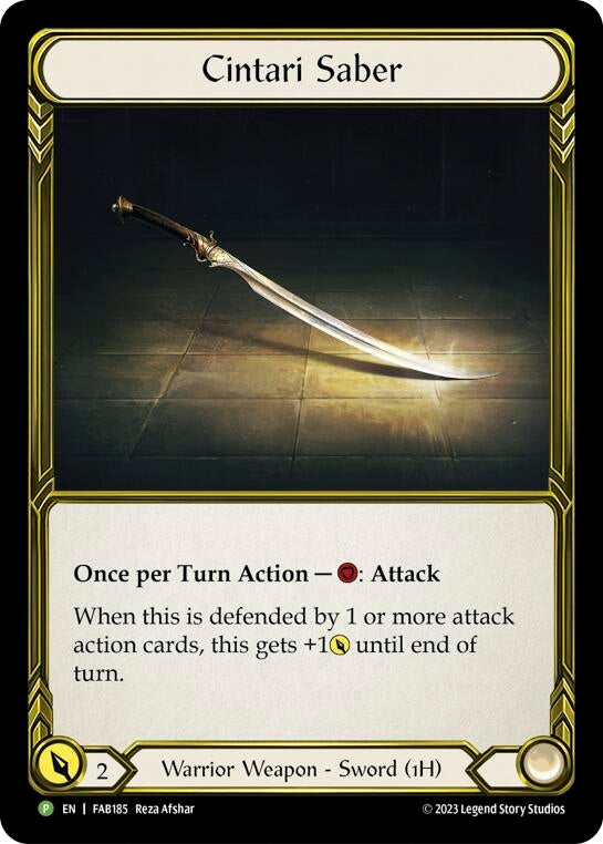 Image for Cintari Saber - FAB185 (Flesh and Blood: Promo Cards) (FAB185) - Flesh and Blood TCG