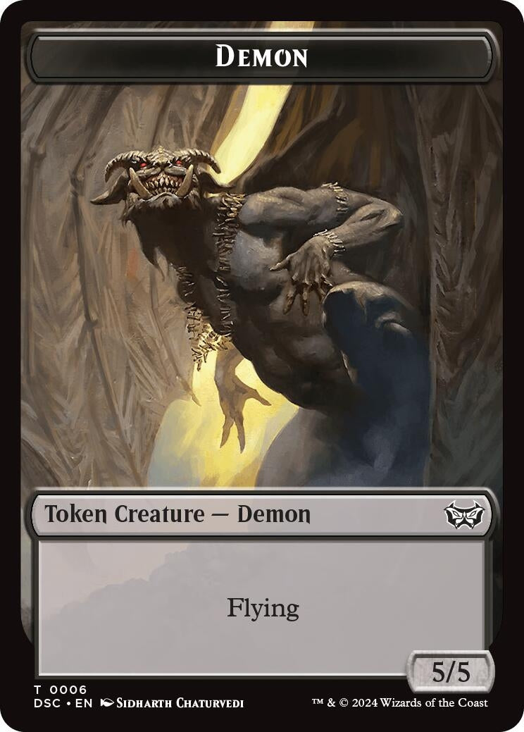 Image for Demon // Bird Double-Sided Token (Commander: Duskmourn: House of Horror) (6 // 5) - Magic: The Gathering