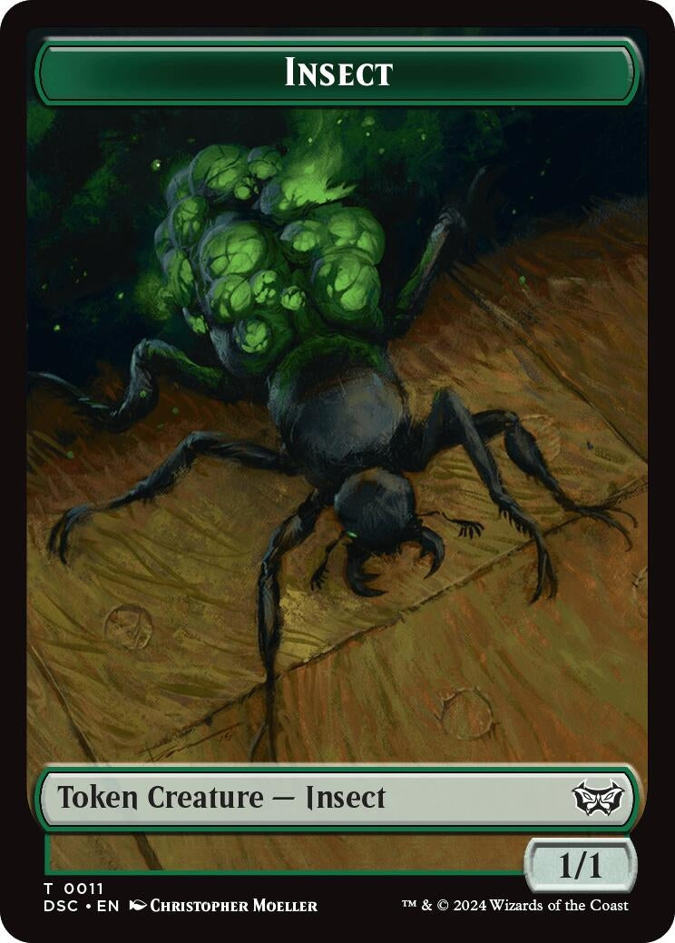 Image for Insect (0011) // Shapeshifter Double-Sided Token (Commander: Duskmourn: House of Horror) (11 // 1) - Magic: The Gathering