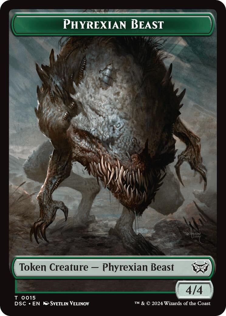 Image for Phyrexian Beast // Manifest Double-Sided Token (Commander: Duskmourn: House of Horror) (15 // 18) - Magic: The Gathering