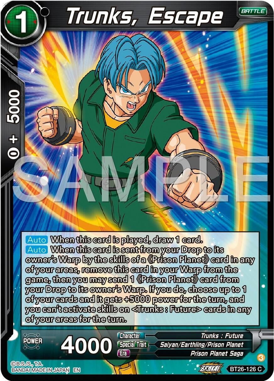 Image for Trunks, Escape (Ultimate Advent) (BT26-126) - Dragon Ball Super: Masters