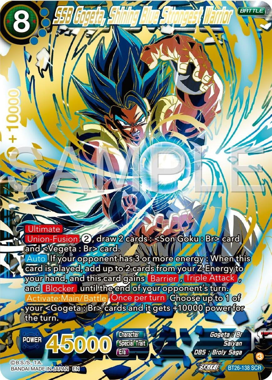 Image for SSB Gogeta, Shining Blue Strongest Warrior (Ultimate Advent) (BT26-138) - Dragon Ball Super: Masters