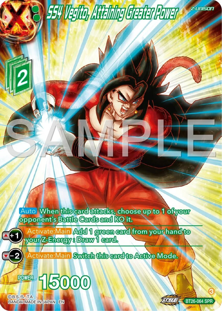 Image for SS4 Vegito, Attaining Greater Power (SPR) (Ultimate Advent) (BT26-064) - Dragon Ball Super: Masters