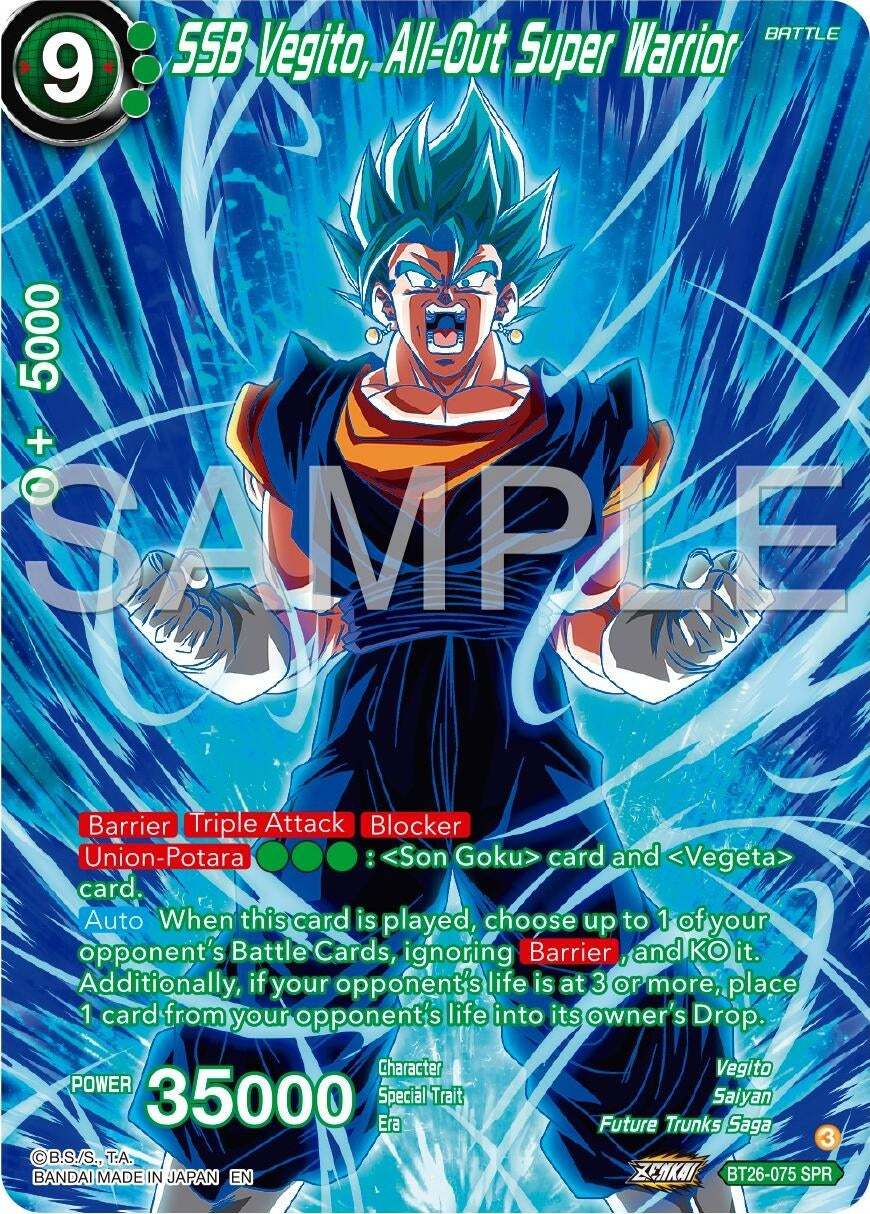 Image for SSB Vegito, All-Out Super Warrior (SPR) (Ultimate Advent) (BT26-075) - Dragon Ball Super: Masters