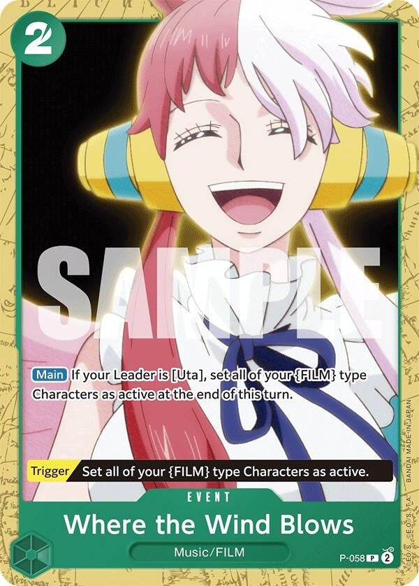 Image for Where the Wind Blows (Starter Deck 16: GREEN Uta) (P-058) - One Piece Card Game