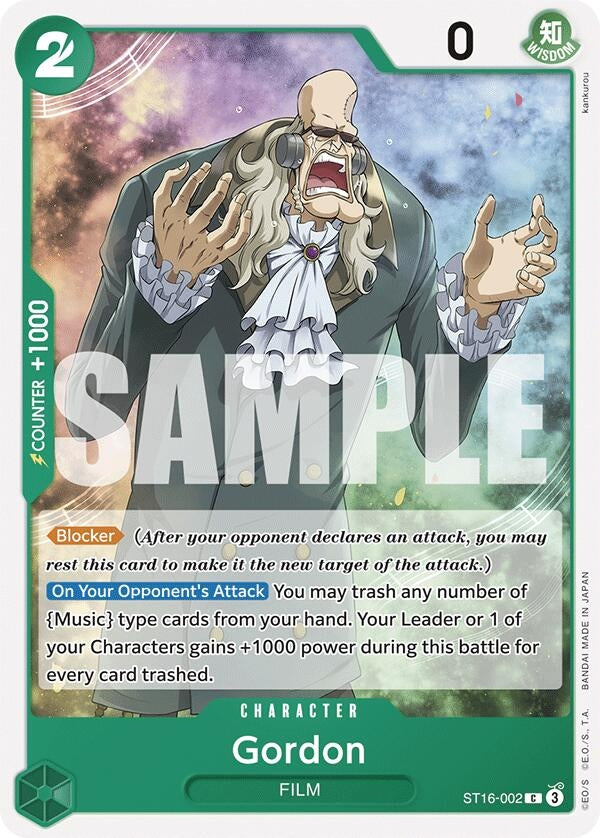 Image for Gordon (Starter Deck 16: GREEN Uta) (ST16-002) - One Piece Card Game