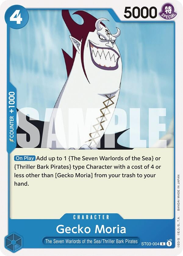 Image for Gecko Moria (ST03-004) (Starter Deck 17: BLUE Donquixote Doflamingo) (3004) - One Piece Card Game