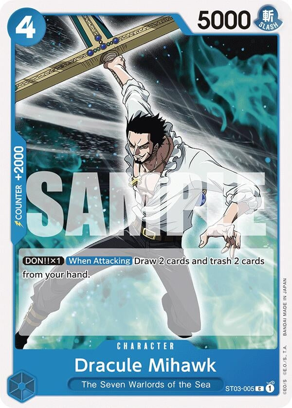 Image for Dracule Mihawk (Starter Deck 17: BLUE Donquixote Doflamingo) (3005) - One Piece Card Game