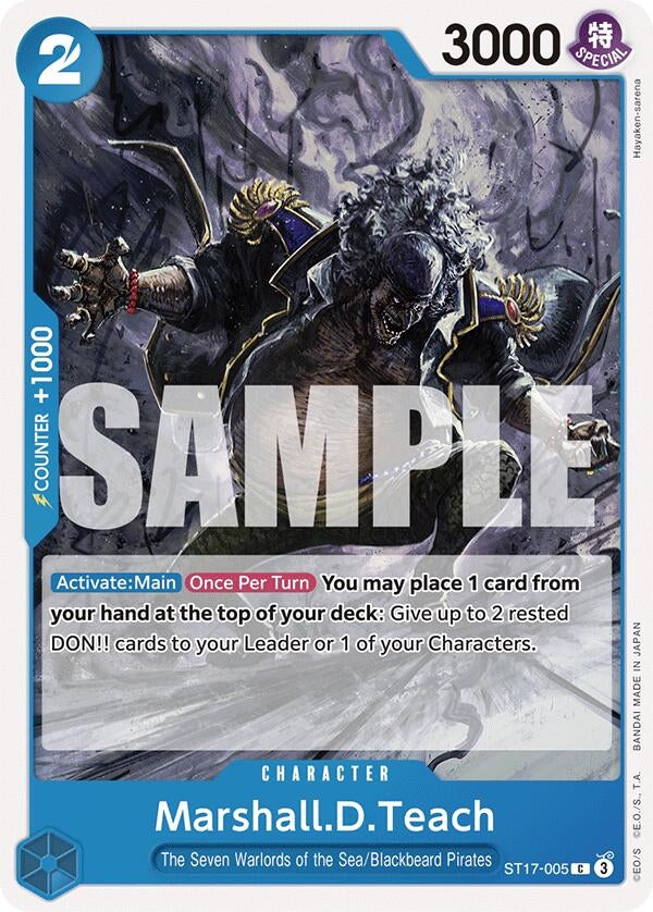 Image for Marshall.D.Teach (Starter Deck 17: BLUE Donquixote Doflamingo) (ST17-005) - One Piece Card Game