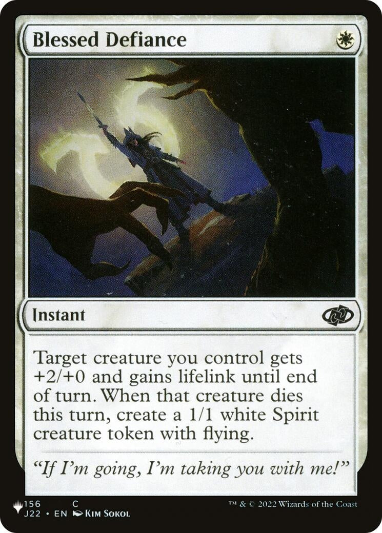 Image for Blessed Defiance (The List Reprints) (156/051) - Magic: The Gathering