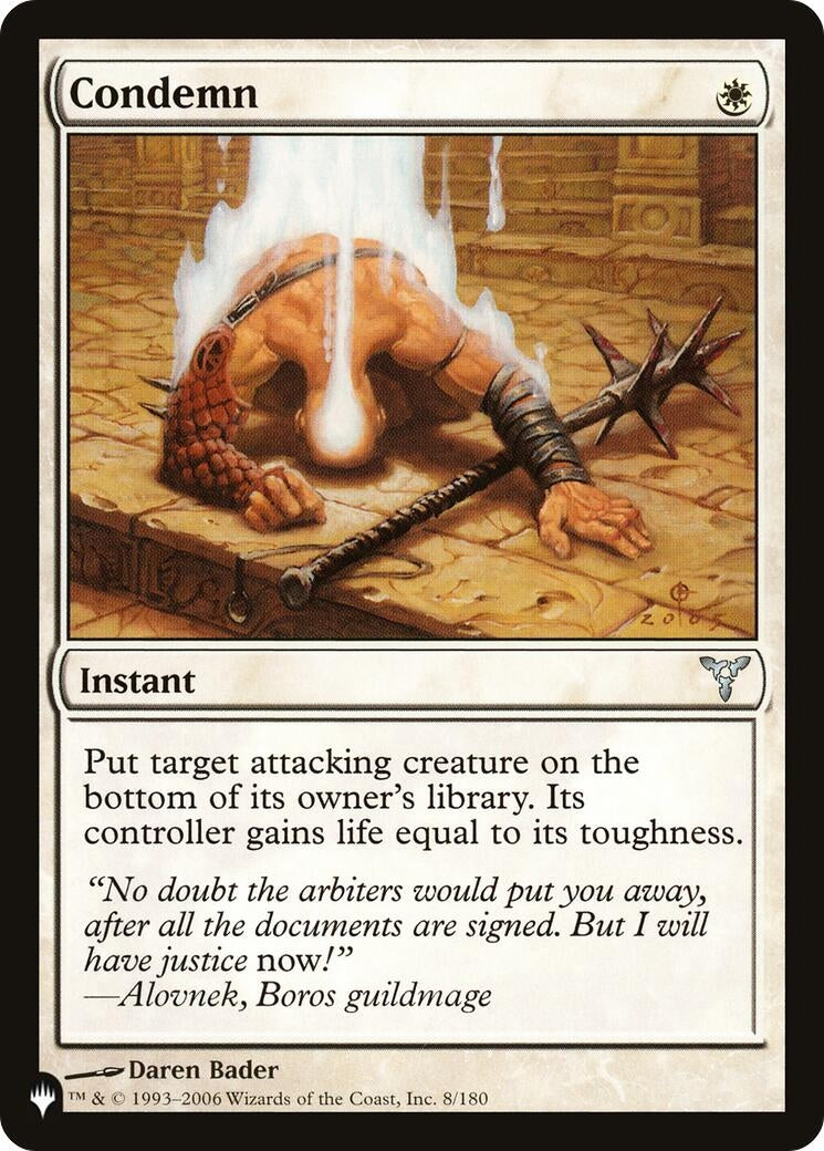 Image for Condemn (The List Reprints) (8/180) - Magic: The Gathering