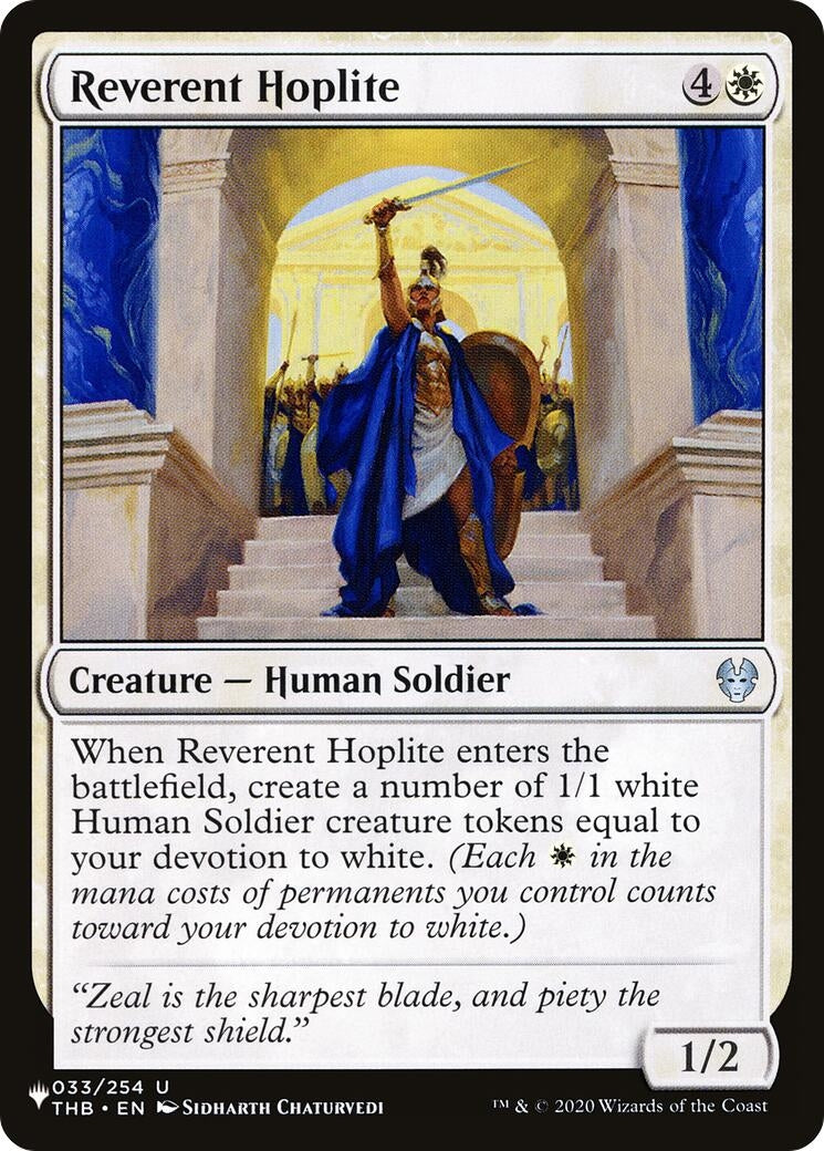 Image for Reverent Hoplite (The List Reprints) (033/254) - Magic: The Gathering