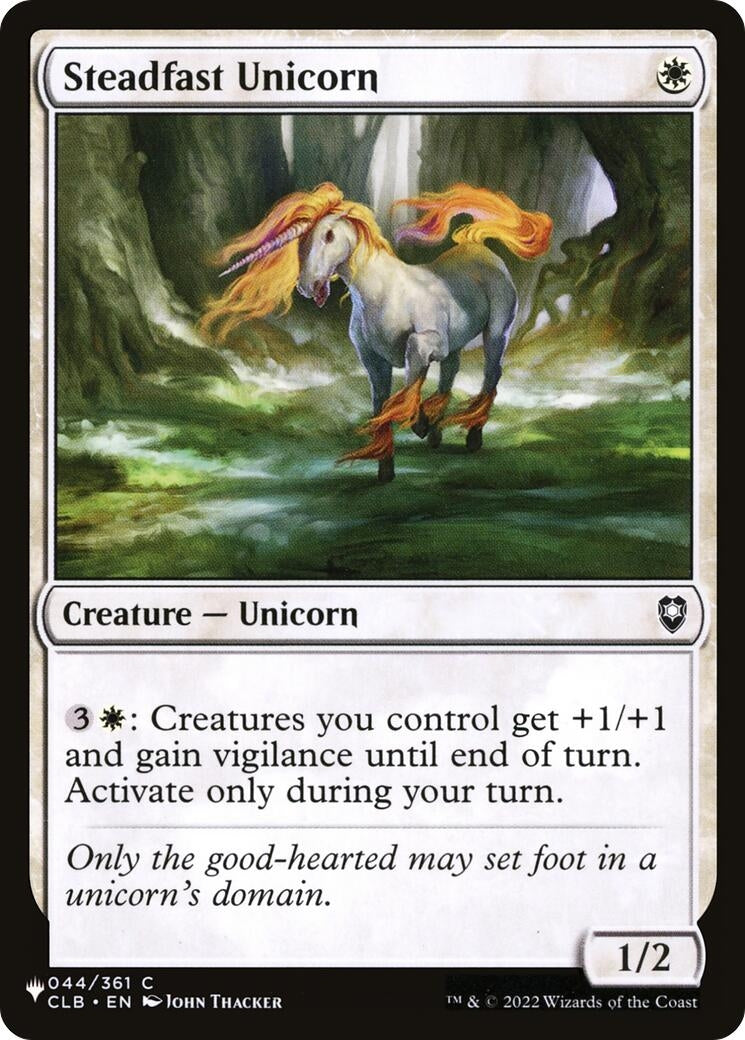 Image for Steadfast Unicorn (The List Reprints) (044/361) - Magic: The Gathering