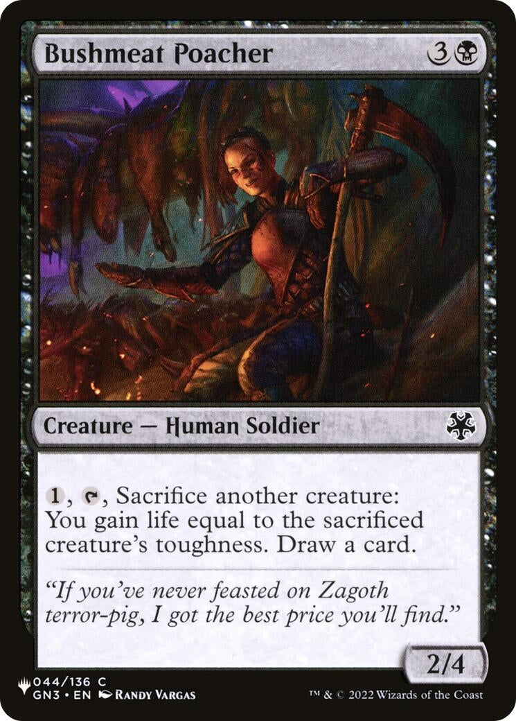 Image for Bushmeat Poacher (The List Reprints) (044/136) - Magic: The Gathering