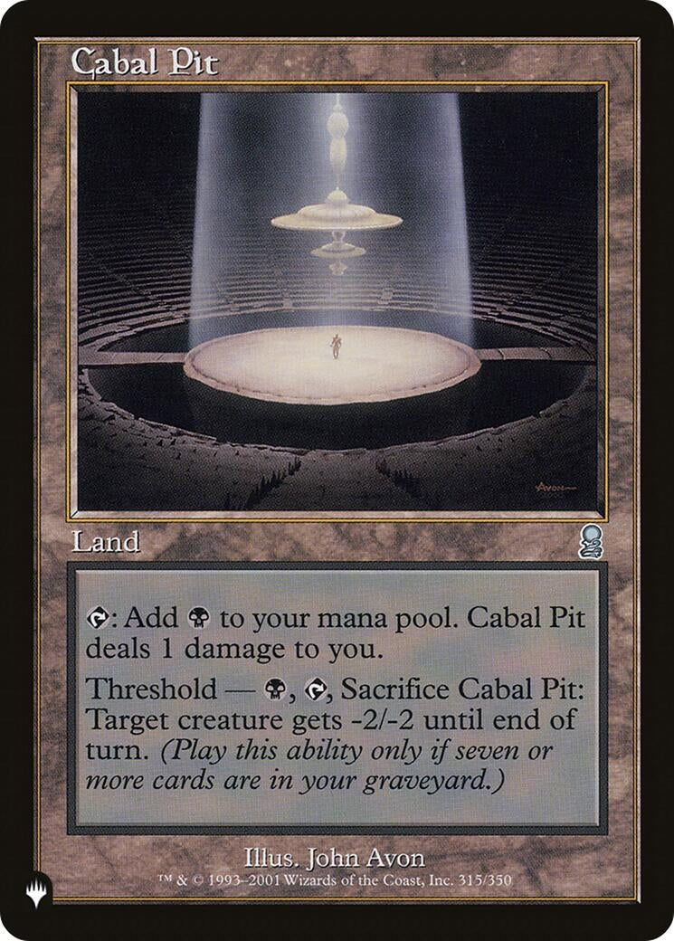Image for Cabal Pit (The List Reprints) (315/350) - Magic: The Gathering
