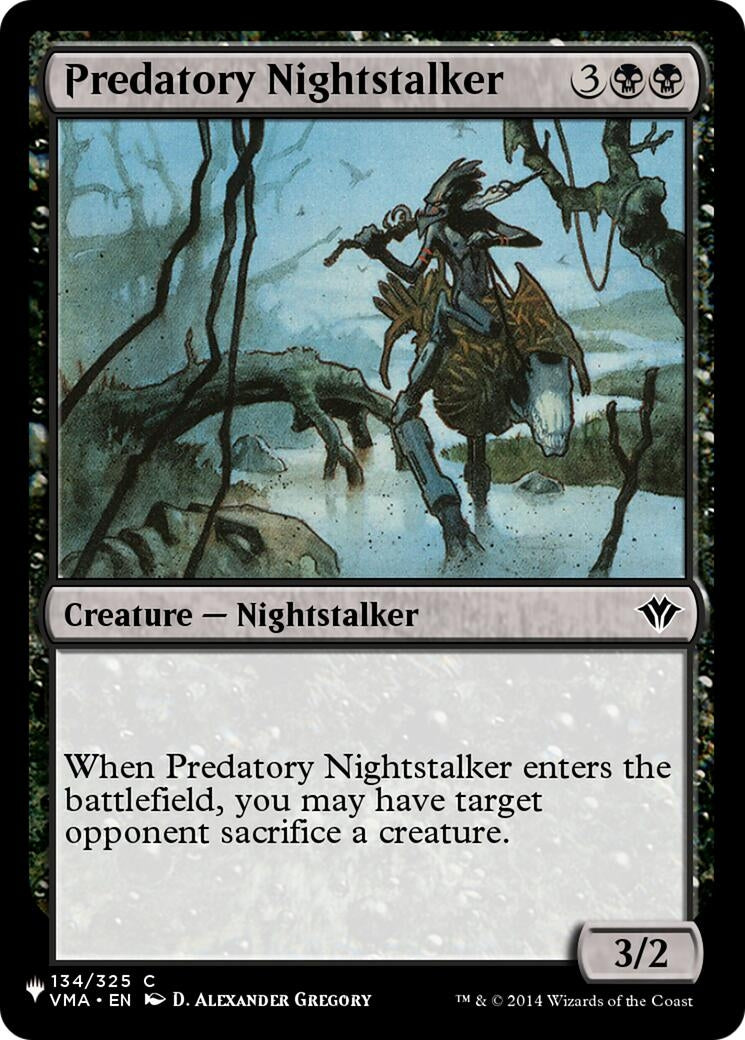 Image for Predatory Nightstalker (The List Reprints) (134/325) - Magic: The Gathering