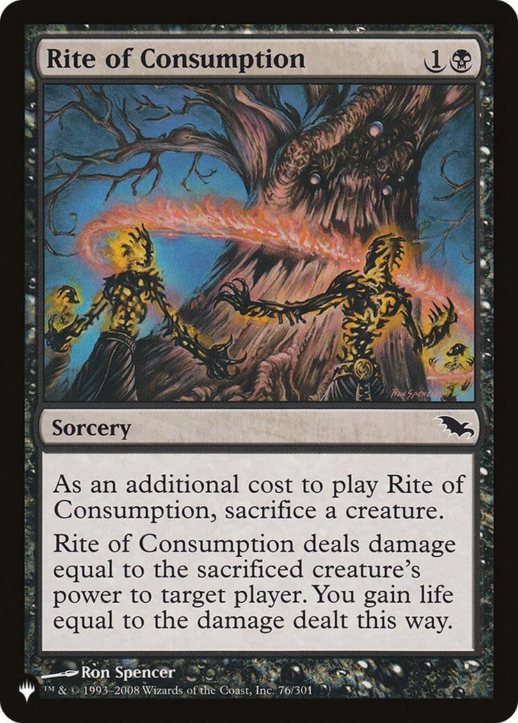 Image for Rite of Consumption (The List Reprints) (76/301) - Magic: The Gathering