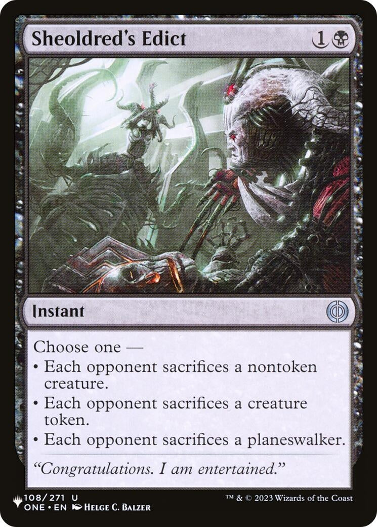 Image for Sheoldred's Edict (The List Reprints) (108/271) - Magic: The Gathering