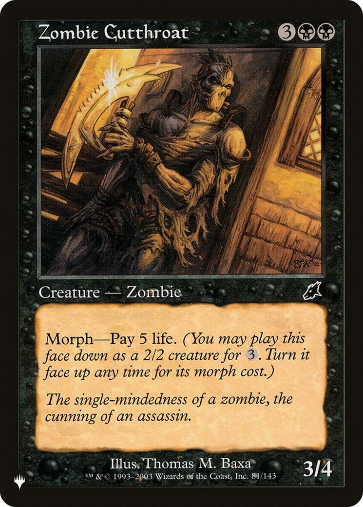 Image for Zombie Cutthroat (The List Reprints) (81/143) - Magic: The Gathering
