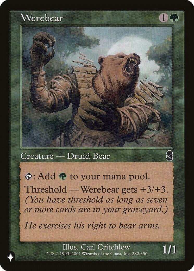 Image for Werebear (The List Reprints) (282/350) - Magic: The Gathering