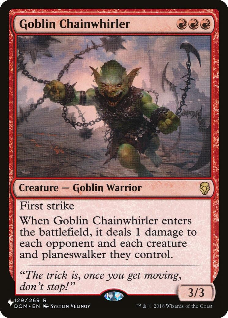 Image for Goblin Chainwhirler (The List Reprints) (129/269) - Magic: The Gathering