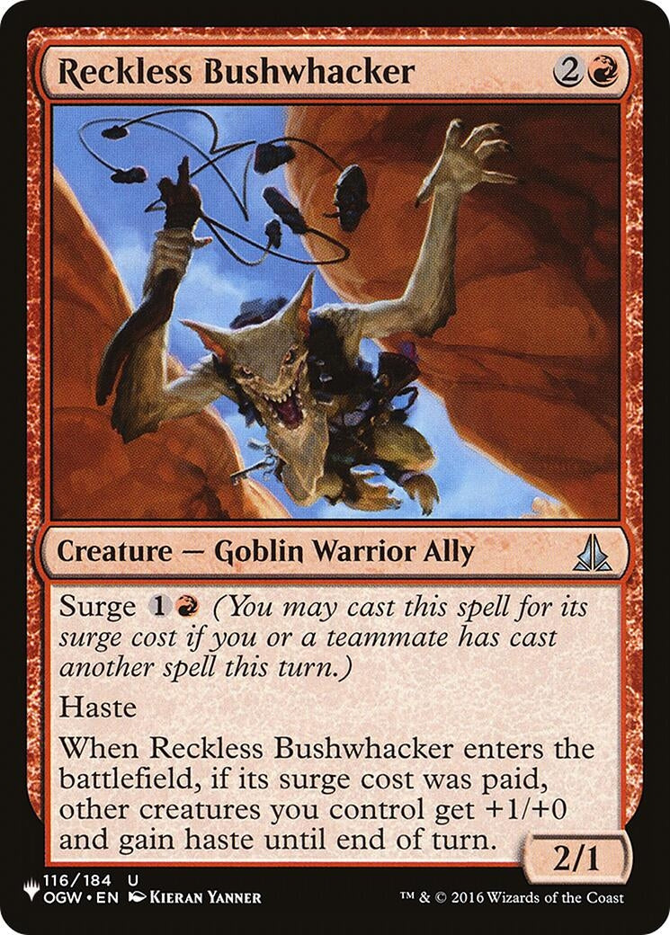 Image for Reckless Bushwhacker (The List Reprints) (116/184) - Magic: The Gathering