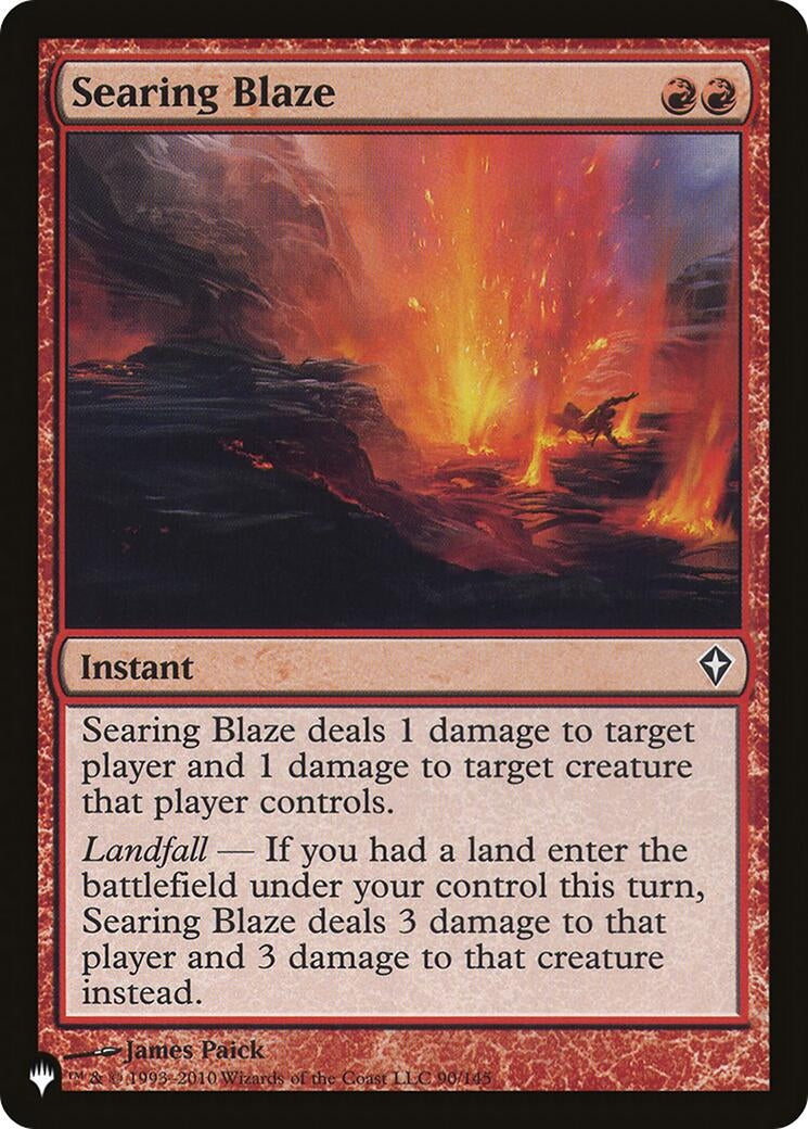 Image for Searing Blaze (The List Reprints) (90/145) - Magic: The Gathering
