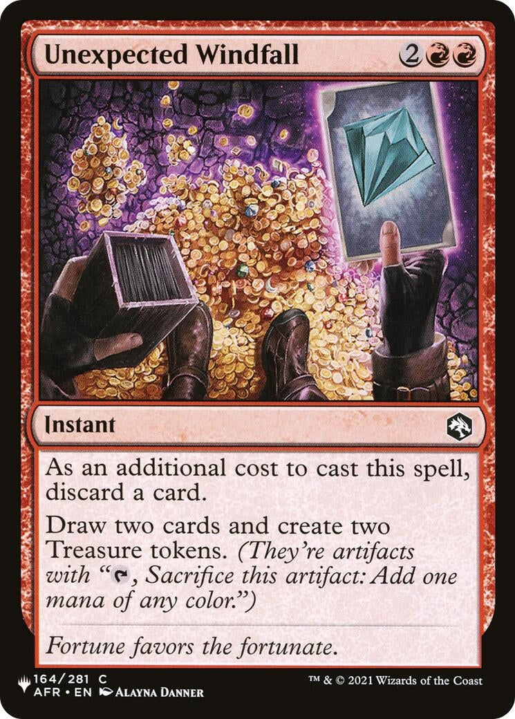 Image for Unexpected Windfall (The List Reprints) (164/281) - Magic: The Gathering