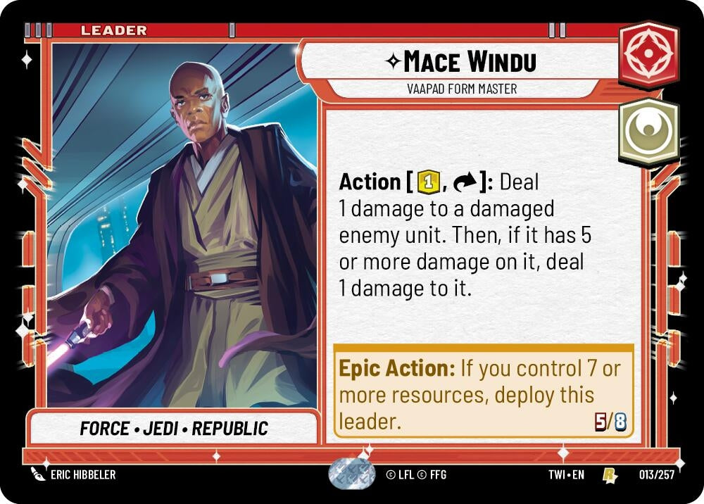 Image for Mace Windu - Vaapad Form Master (Twilight of the Republic) (013/257) - Star Wars: Unlimited