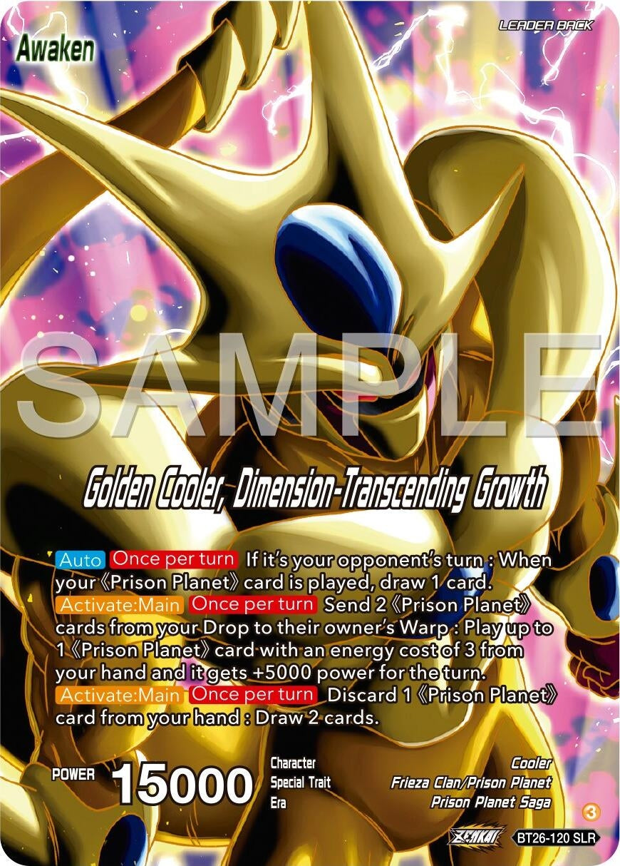 Image for Cool // Golden Cooler, Dimension-Transcending Growth (Alternate Art) (Ultimate Advent) (BT26-120) - Dragon Ball Super: Masters