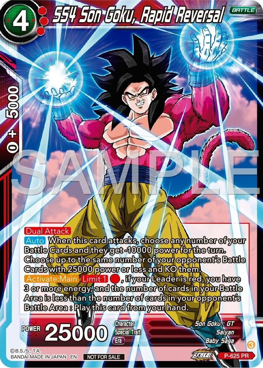 Image for SS4 Son Goku, Rapid Reversal (Zenkai Series Tournament Pack Vol.9) (Promotion Cards) (P-625) - Dragon Ball Super: Masters