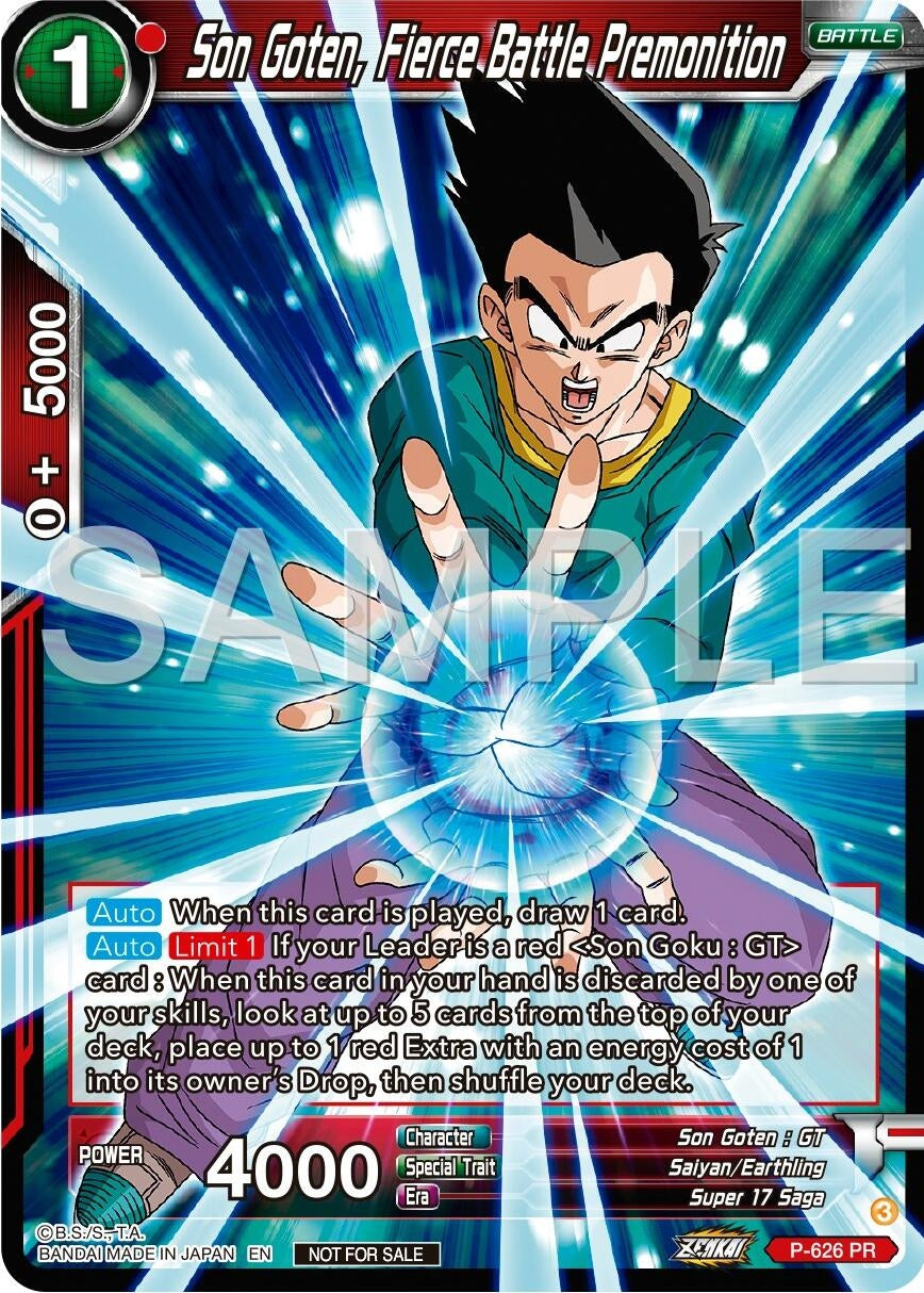 Image for Son Goten, Fierce Battle Premonition (Zenkai Series Tournament Pack Vol.9) (Promotion Cards) (P-626) - Dragon Ball Super: Masters