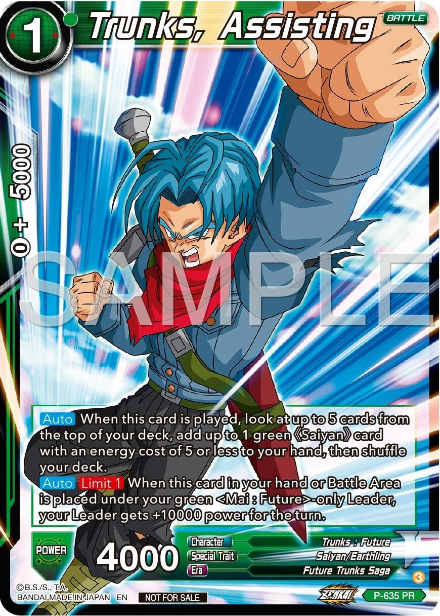 Image for Trunks, Assisting (Zenkai Series Tournament Pack Vol.9) (Promotion Cards) (P-635) - Dragon Ball Super: Masters