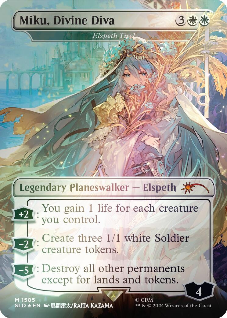 Image for Miku, Divine Diva - Elspeth Tirel (Rainbow Foil) (Secret Lair Drop Series) (1585) - Magic: The Gathering