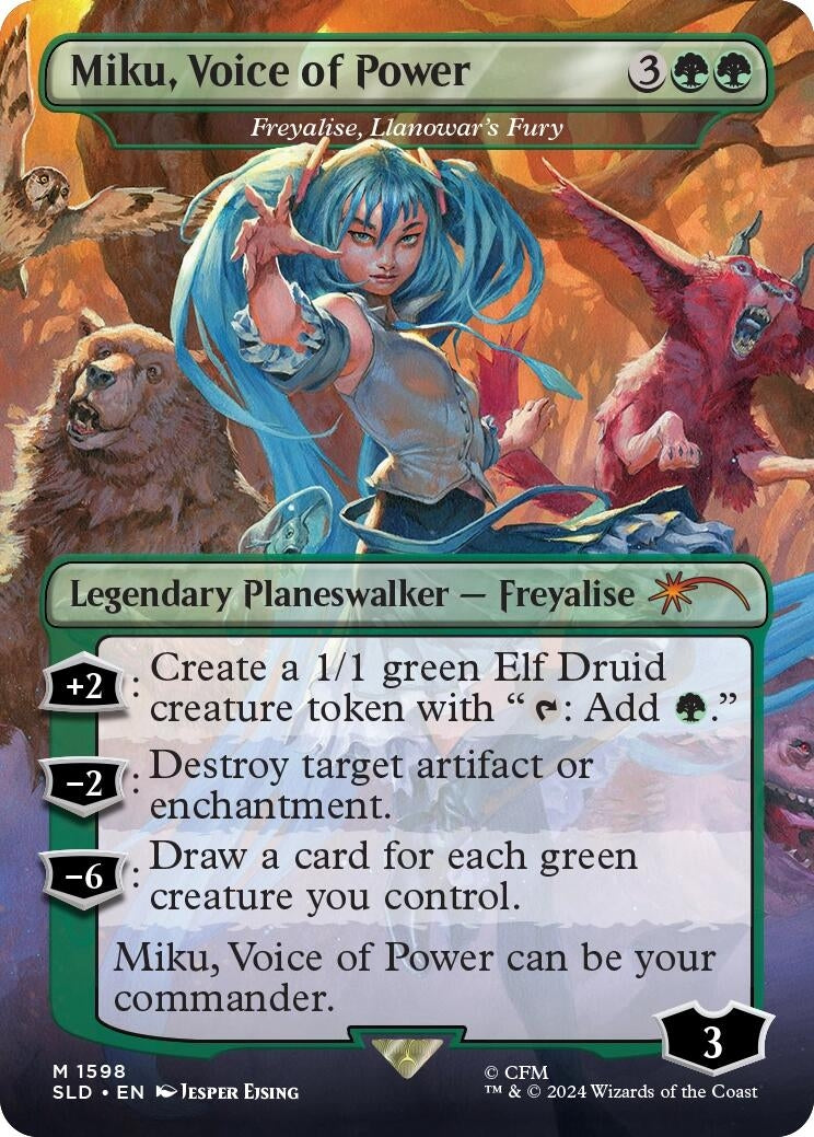 Image for Miku, Voice of Power - Freyalise, Llanowar's Fury (Secret Lair Drop Series) (1598) - Magic: The Gathering