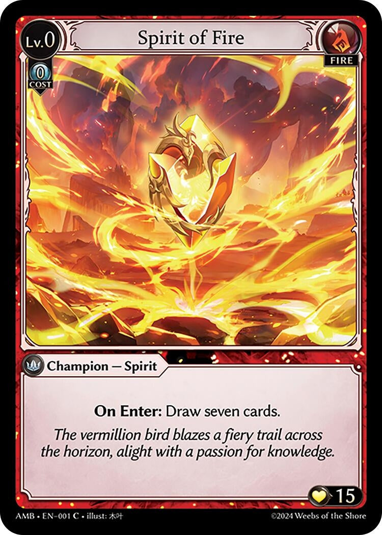 Image for Spirit of Fire (Mortal Ambition) (001) - Grand Archive TCG