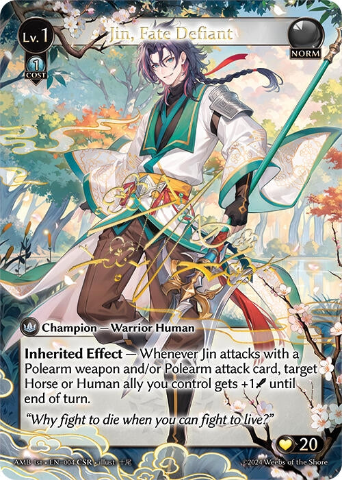 Image for Jin, Fate Defiant (CSR) (Mortal Ambition) (004) - Grand Archive TCG