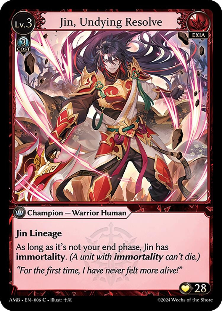 Image for Jin, Undying Resolve (Mortal Ambition) (006) - Grand Archive TCG
