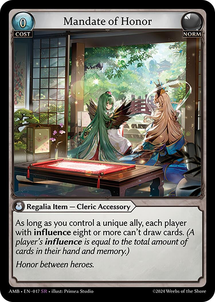Image for Mandate of Honor (Mortal Ambition) (017) - Grand Archive TCG