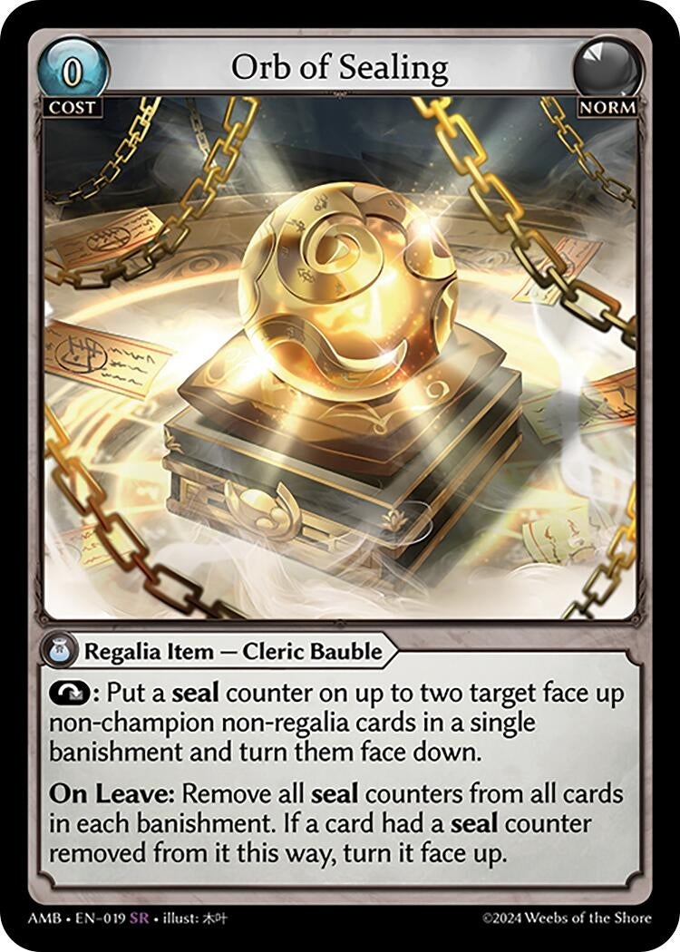 Image for Orb of Sealing (Mortal Ambition) (019) - Grand Archive TCG