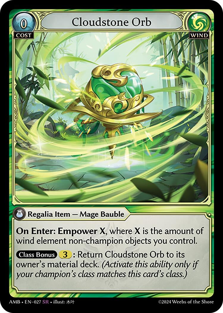 Image for Cloudstone Orb (Mortal Ambition) (027) - Grand Archive TCG