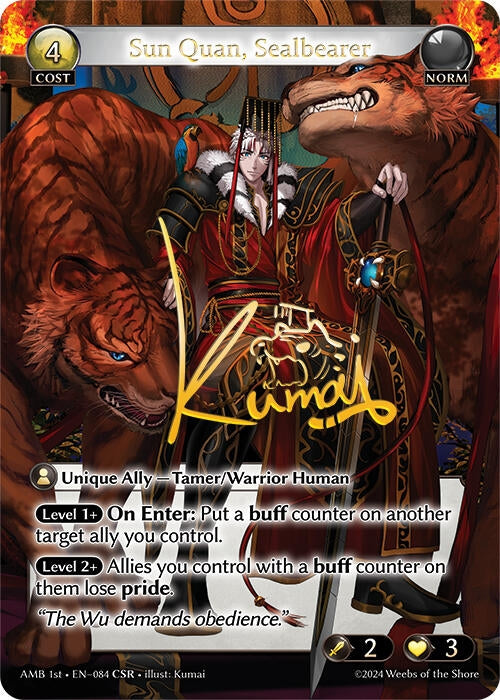 Image for Sun Quan, Sealbearer (CSR) (Mortal Ambition) (084) - Grand Archive TCG